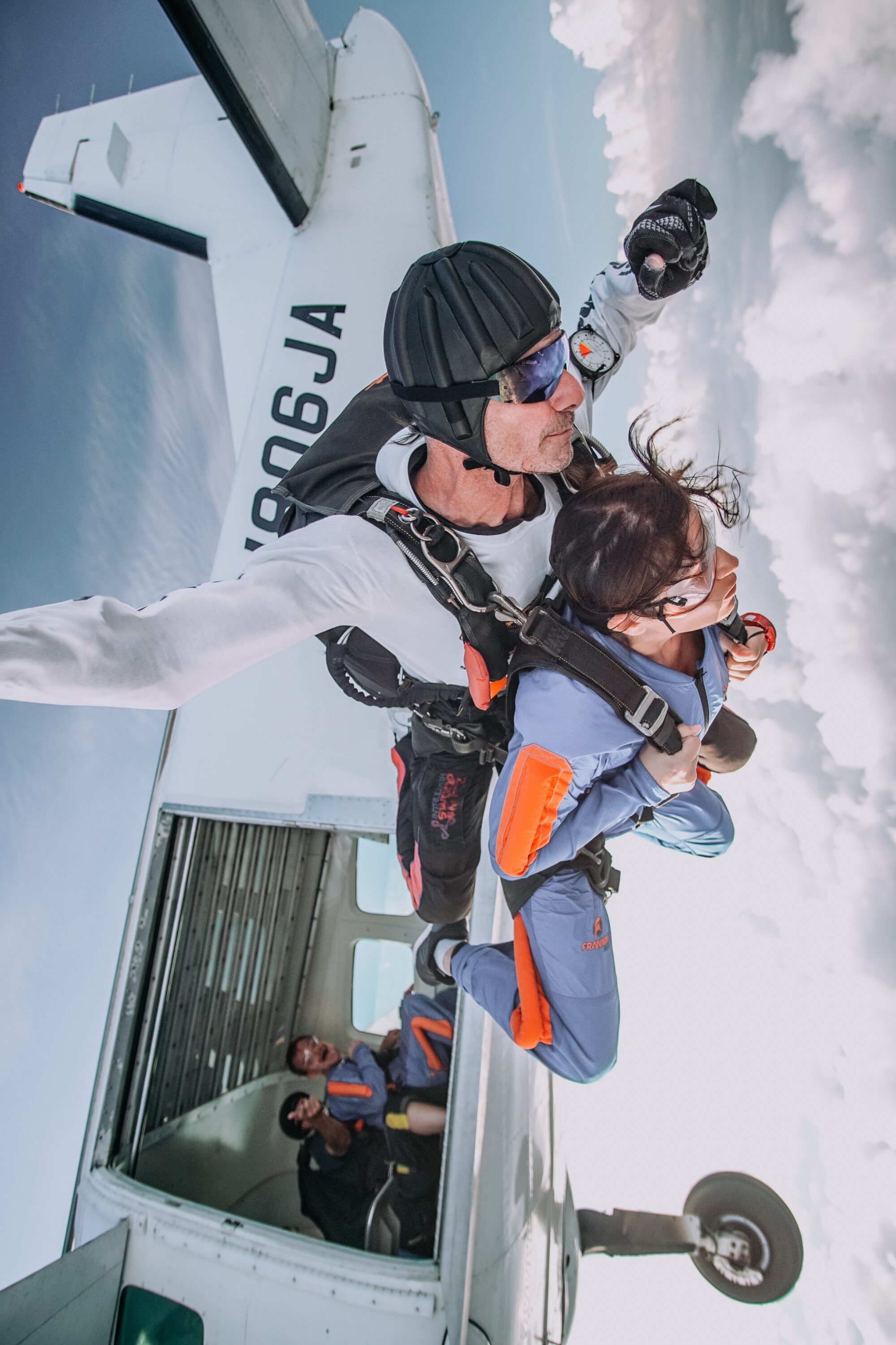 sky diving from plane