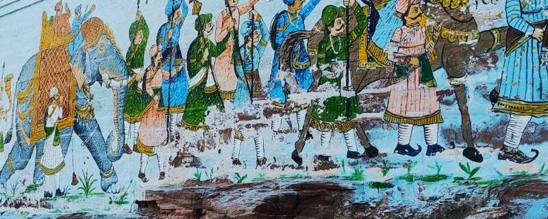 Barat painting in blue city of india jodhpur